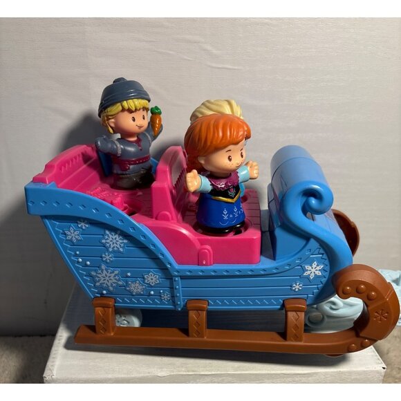 Disney Frozen Little People Sleigh Elsa Anna Kristoff Figures By Fisher-Price - Picture 3 of 10